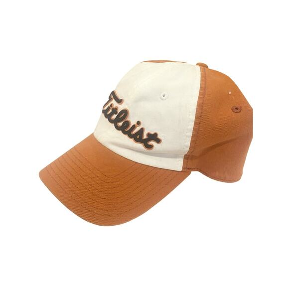 Titleist A-Flex Orange Script 1935 Adult L/XL Hat Cap White Blue Orange - Picture 3 of 8